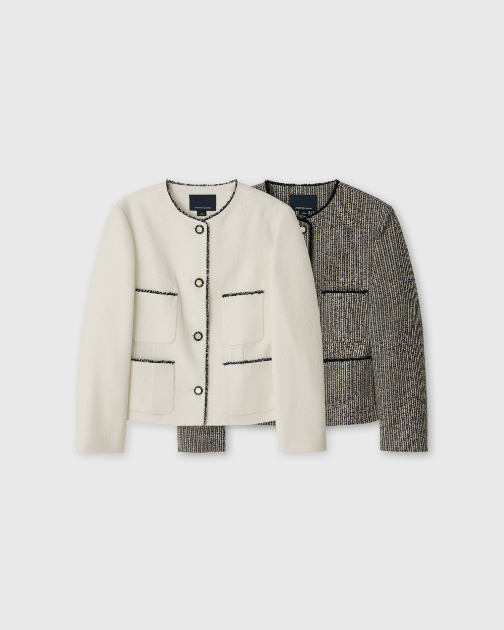 Contrast Trim Tweed Jacket