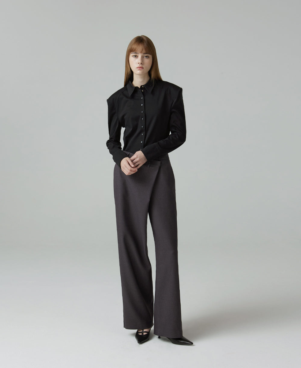 Laurent padded button shirt