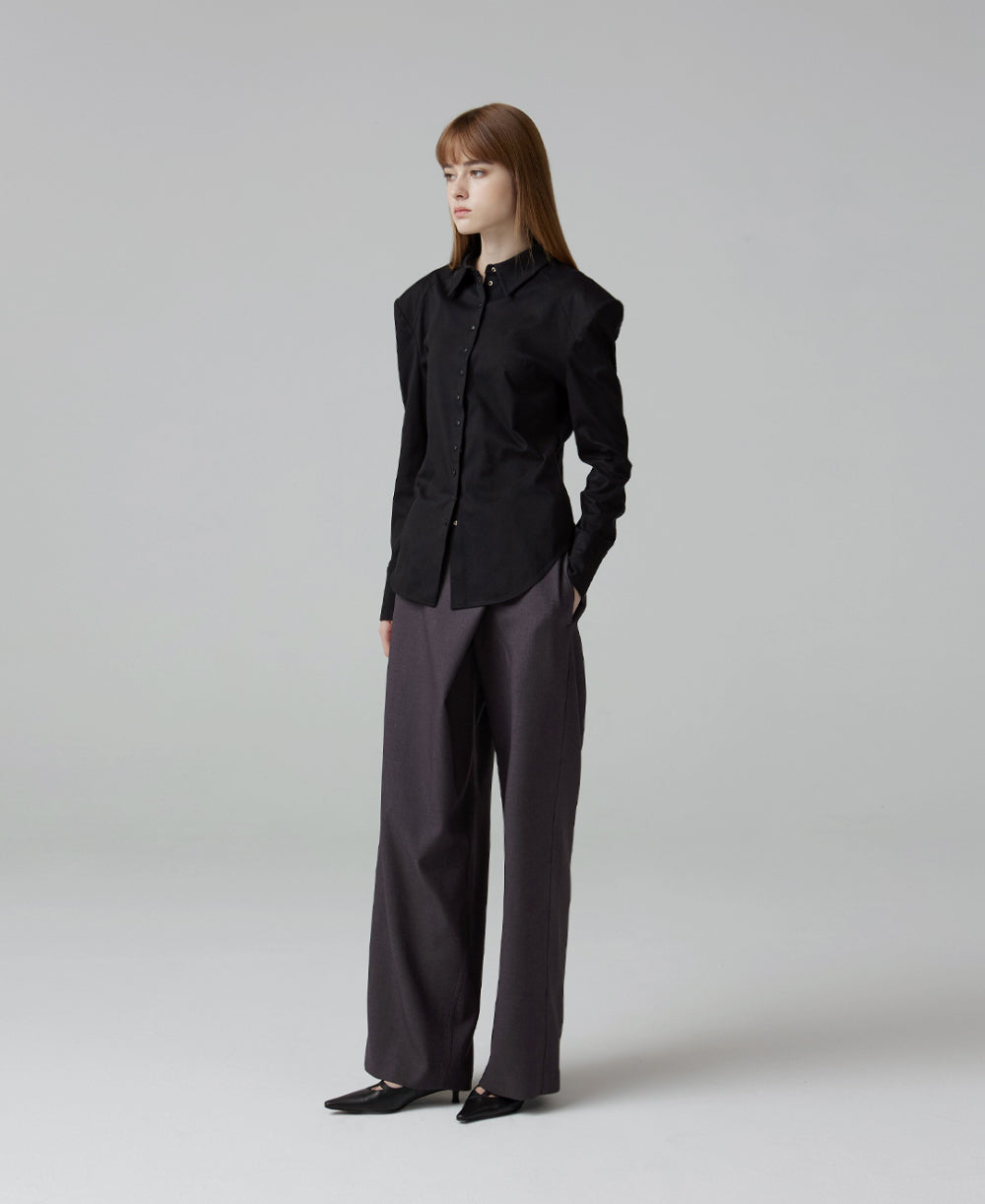 Laurent padded button shirt