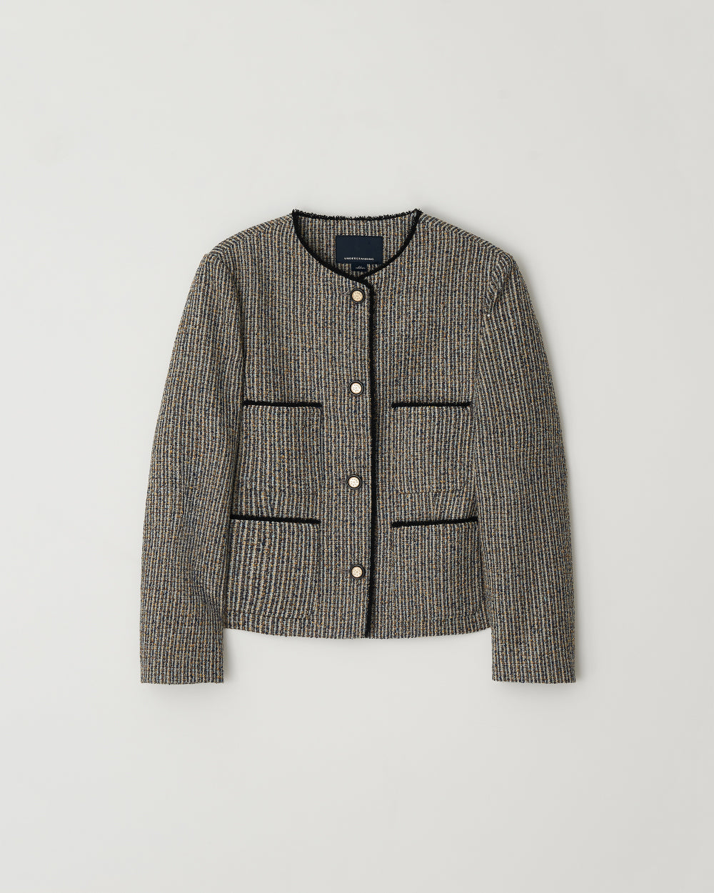 Contrast Trim Tweed Jacket