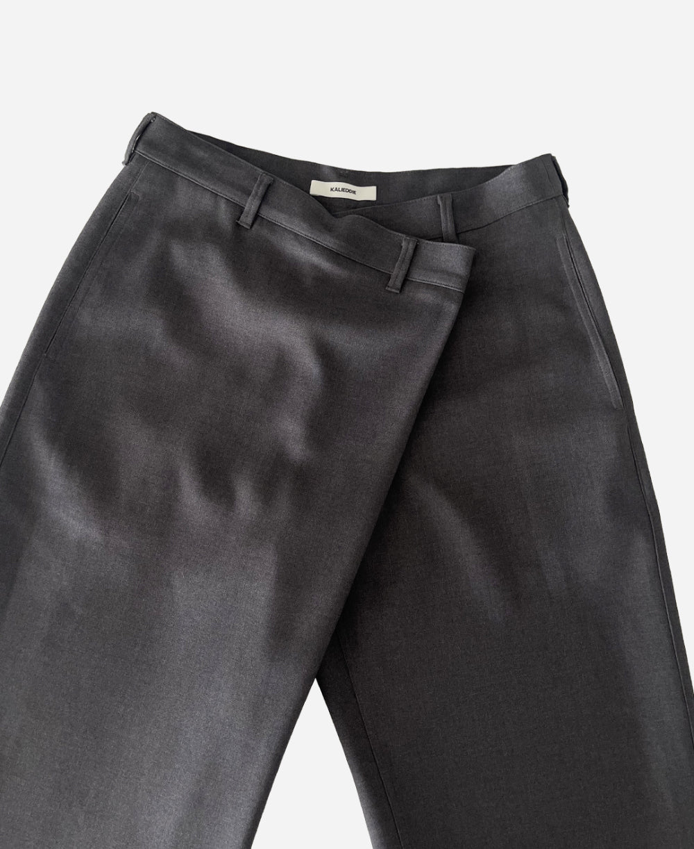 Unbalanced wrap trouser