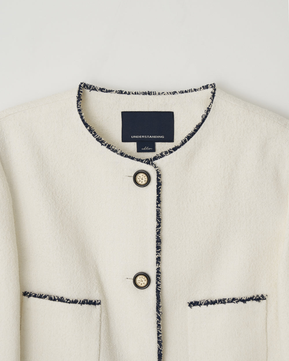Contrast Trim Tweed Jacket