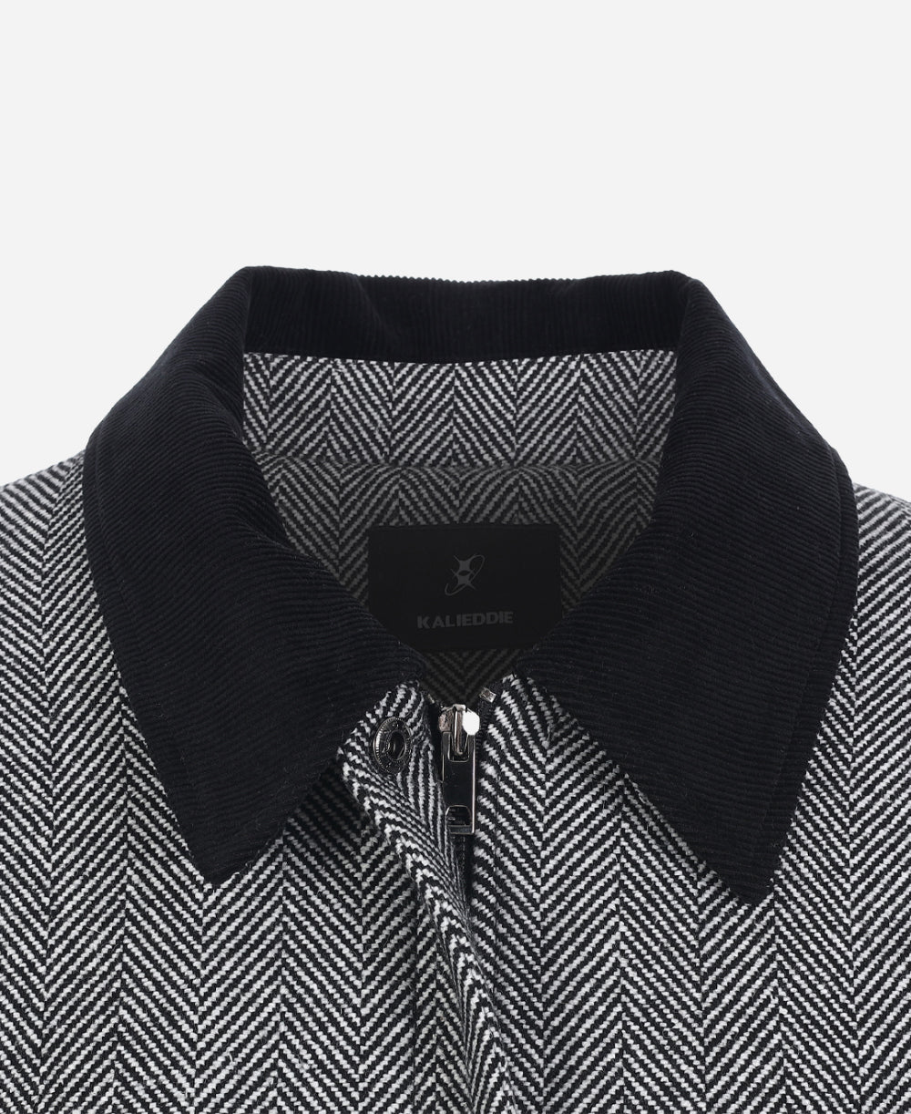 Herringbone bomber jacket & shorts