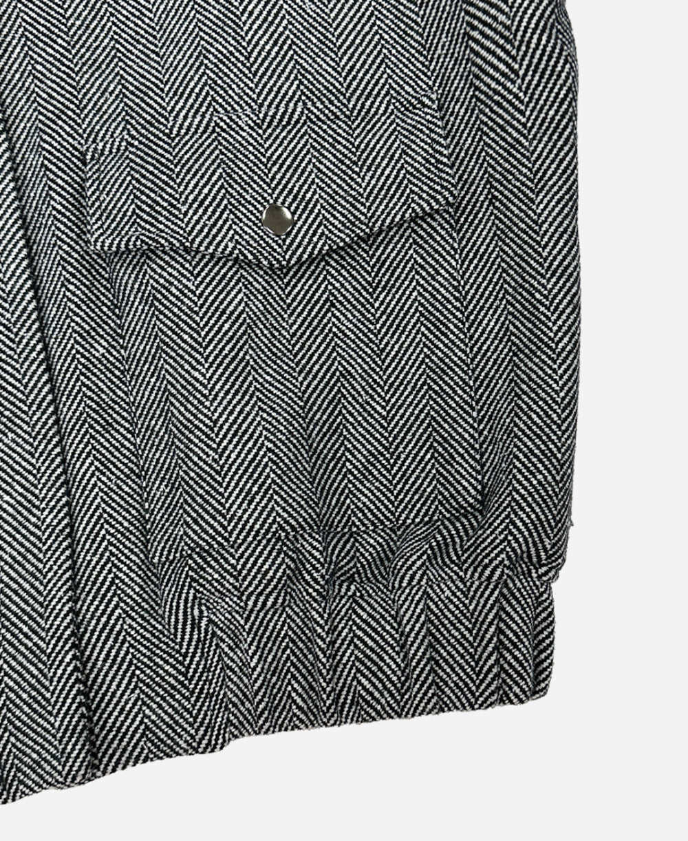 Herringbone bomber jacket & shorts