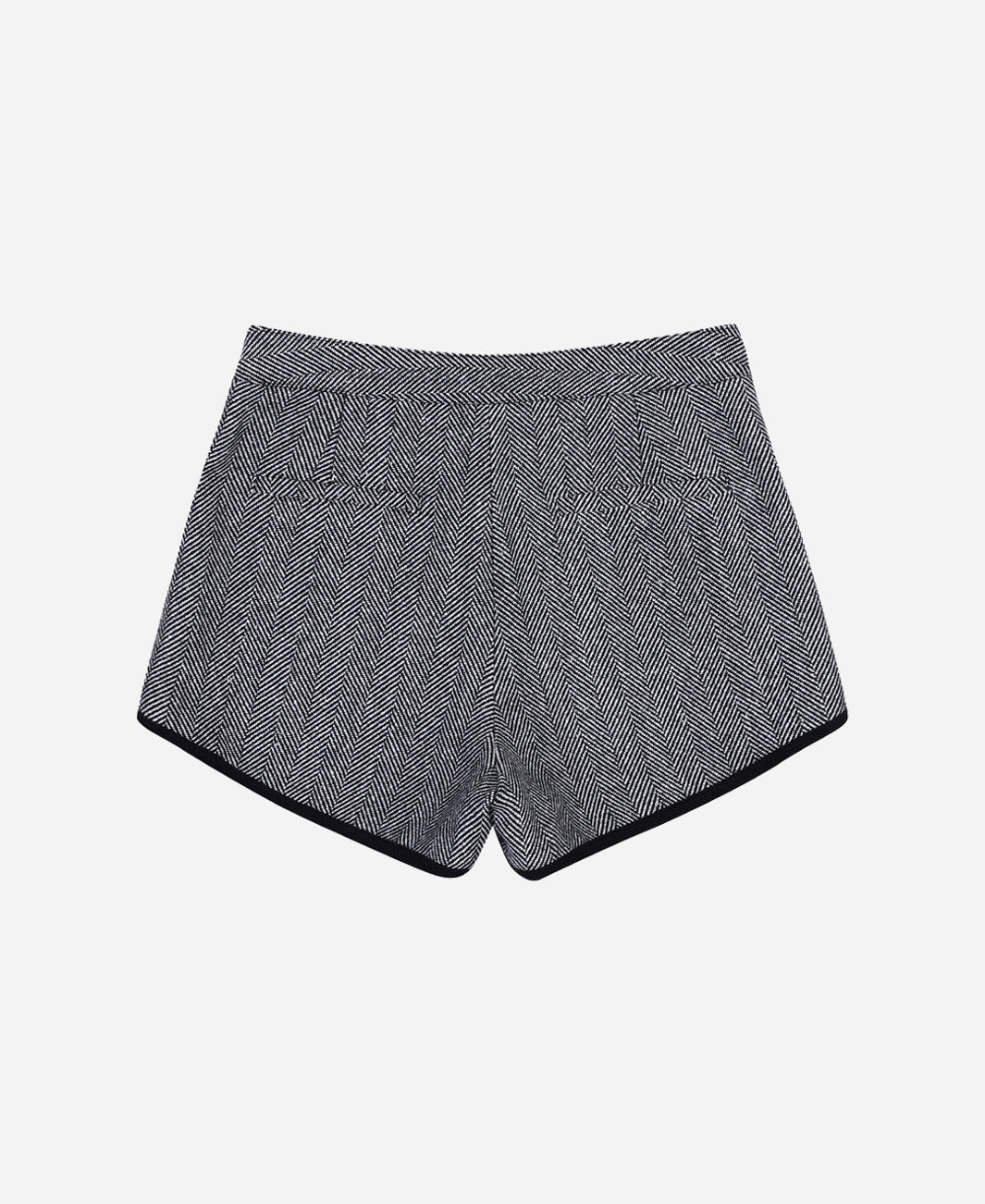 Herringbone bomber jacket & shorts
