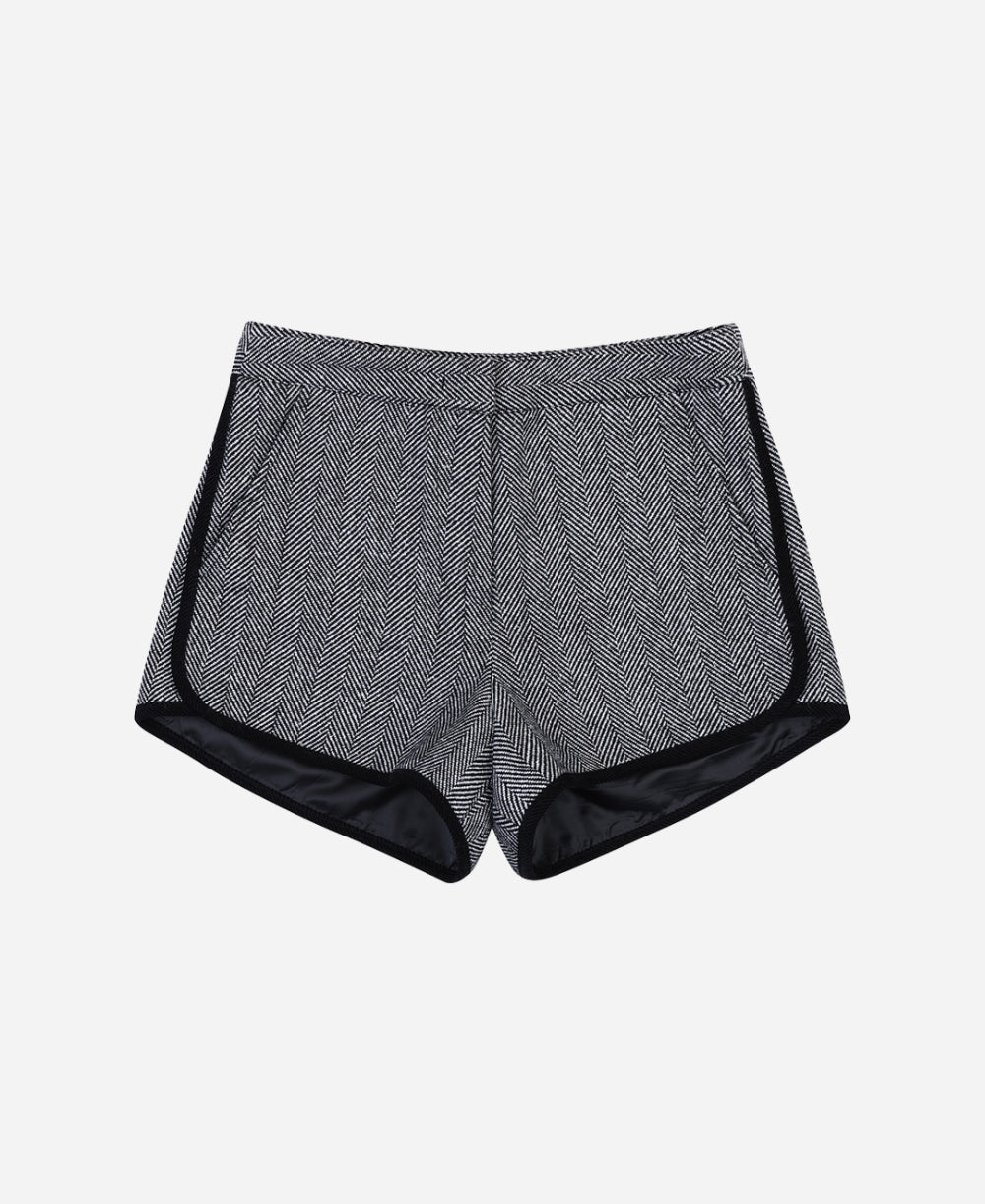 Herringbone bomber jacket & shorts