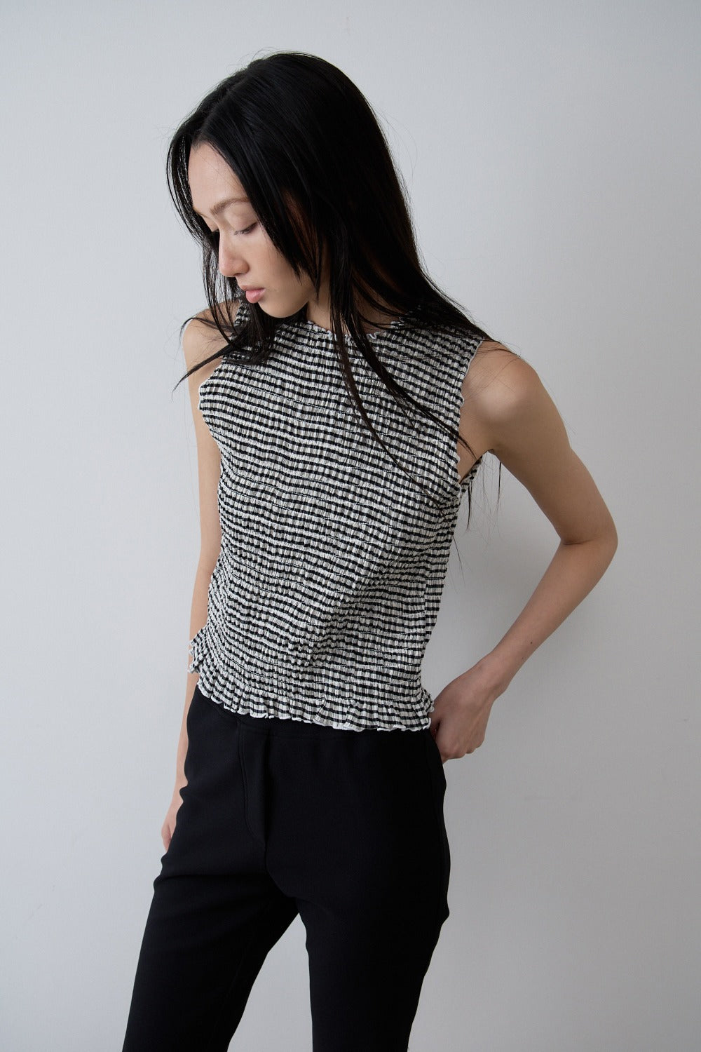 Biker slit banding pants