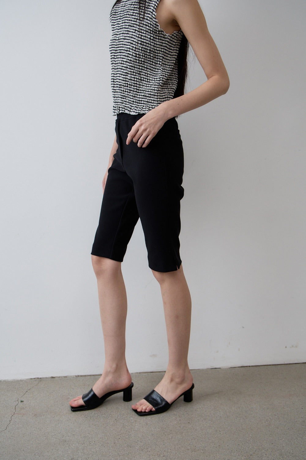 Biker slit banding pants