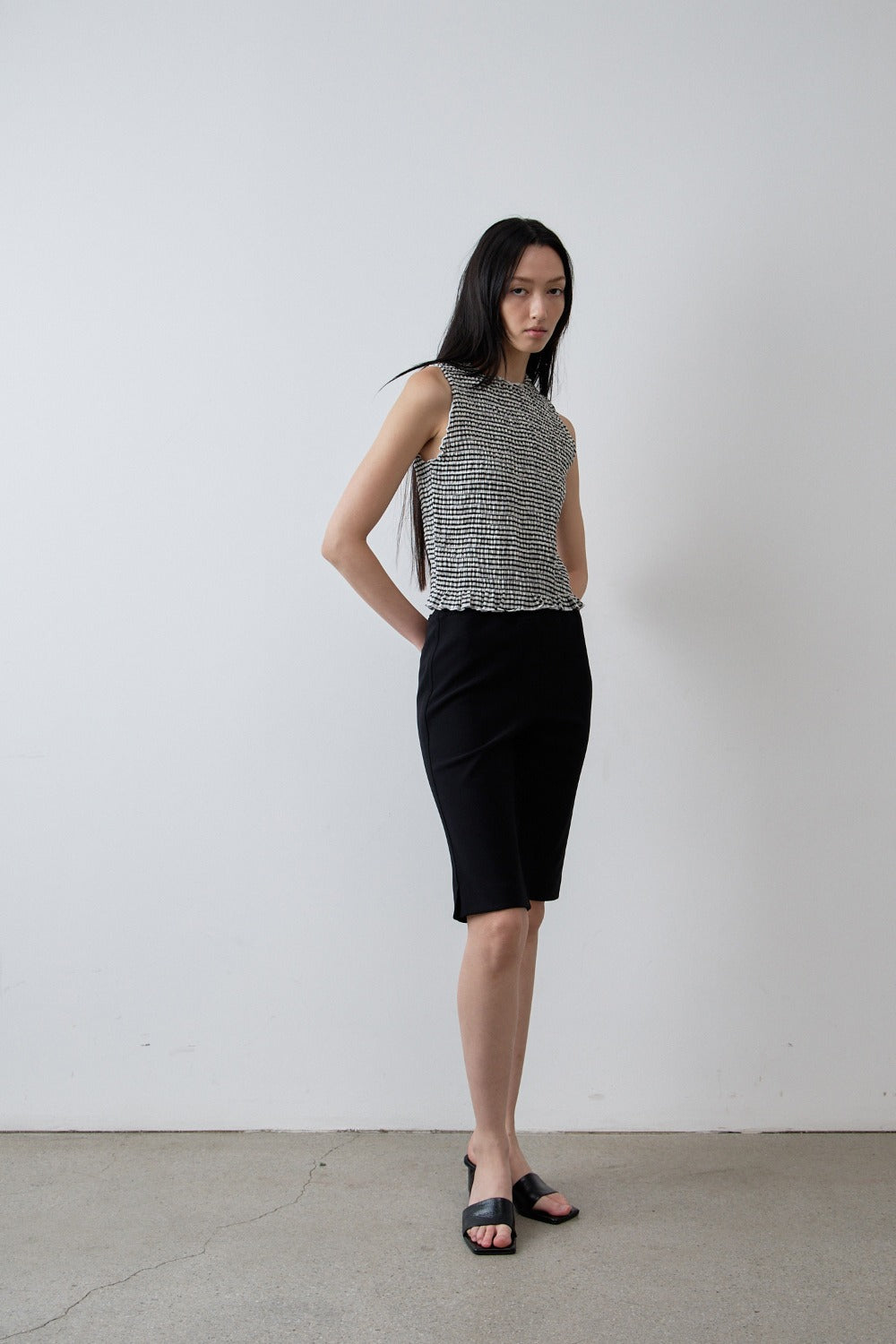Biker slit banding pants