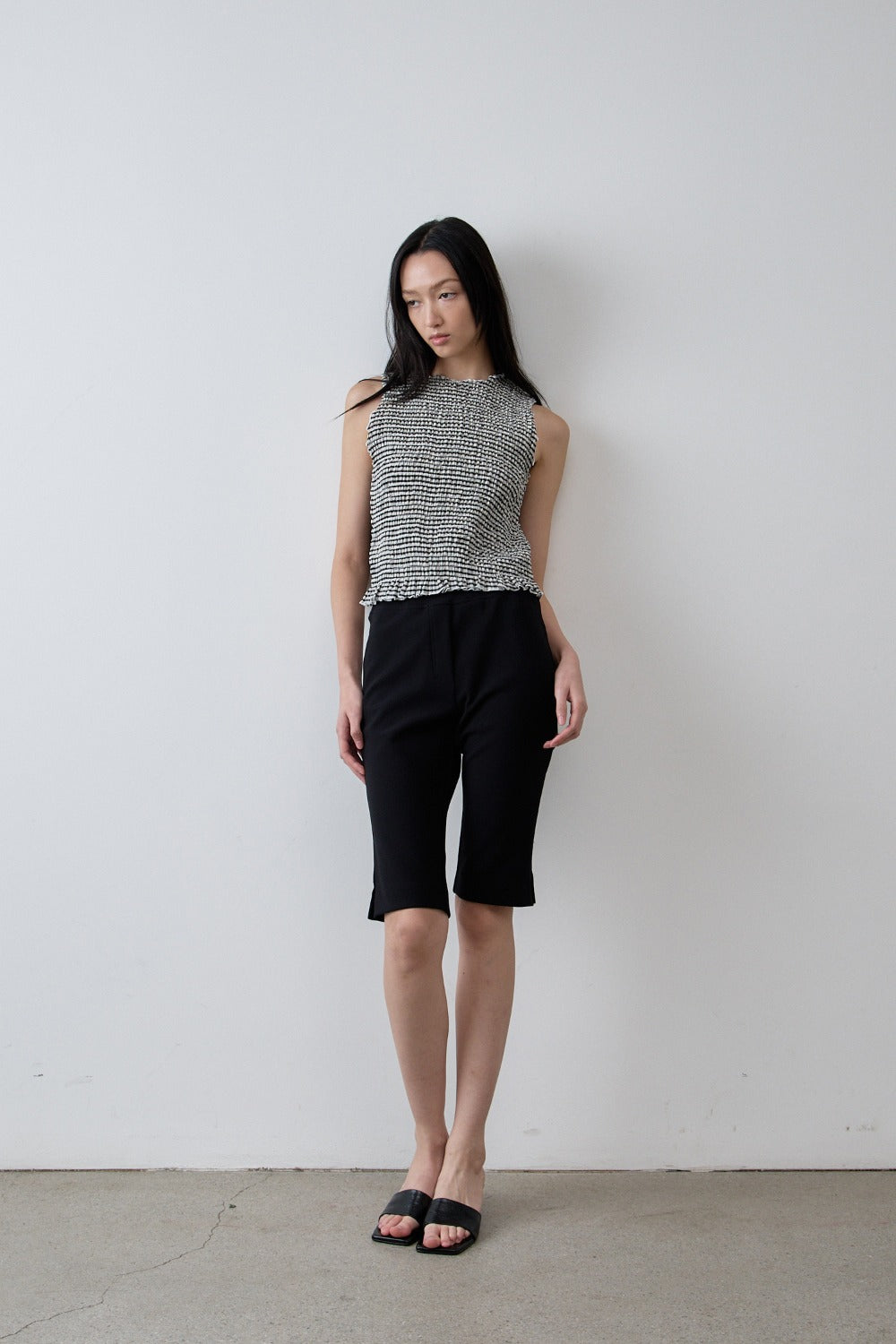 Biker slit banding pants