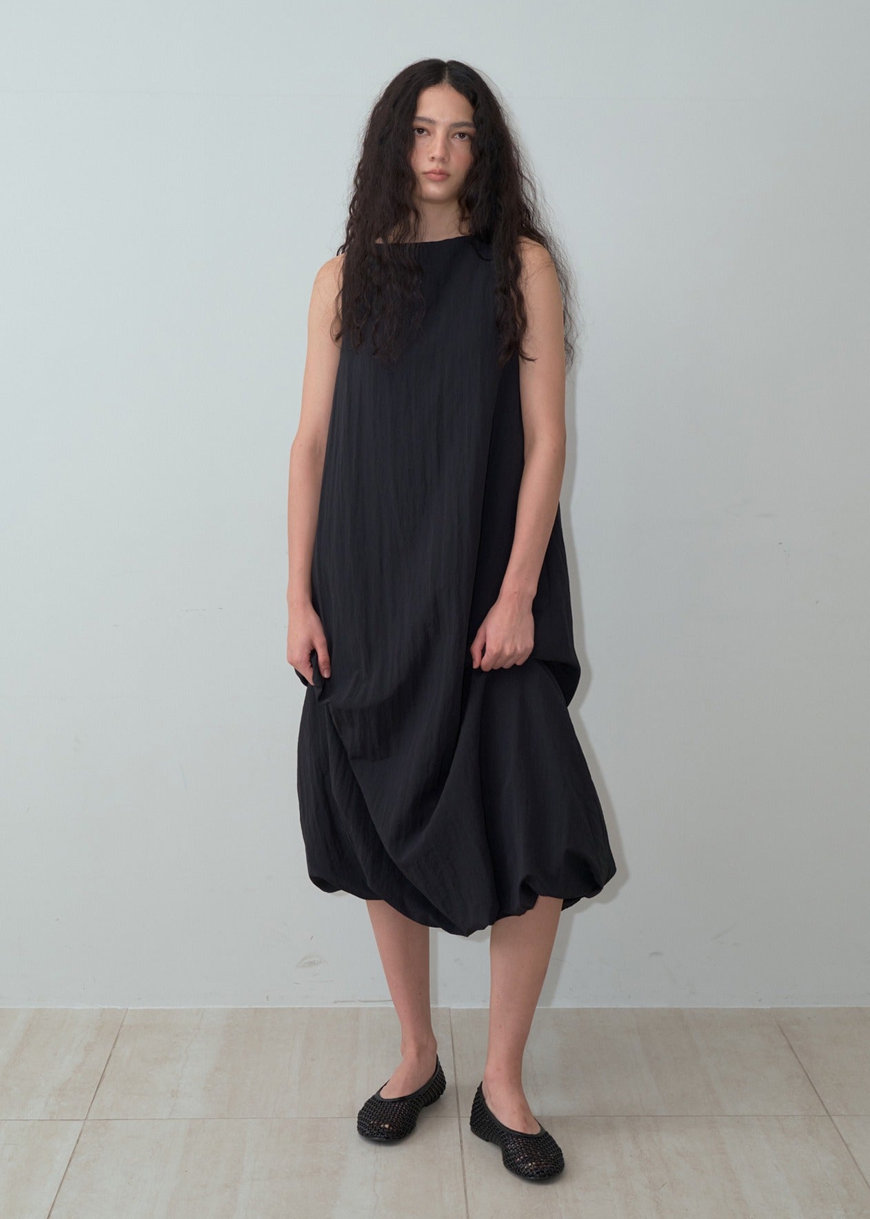 Bamboo Blend Cocoon Dress Dark Navy