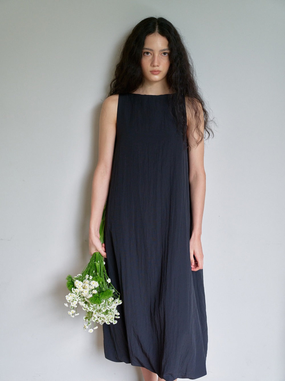 Bamboo Blend Cocoon Dress Dark Navy