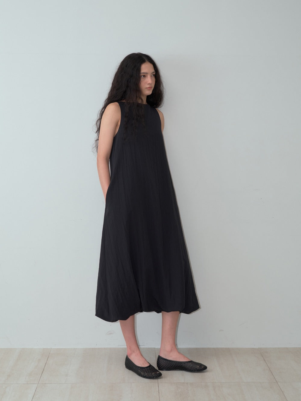 Bamboo Blend Cocoon Dress Dark Navy