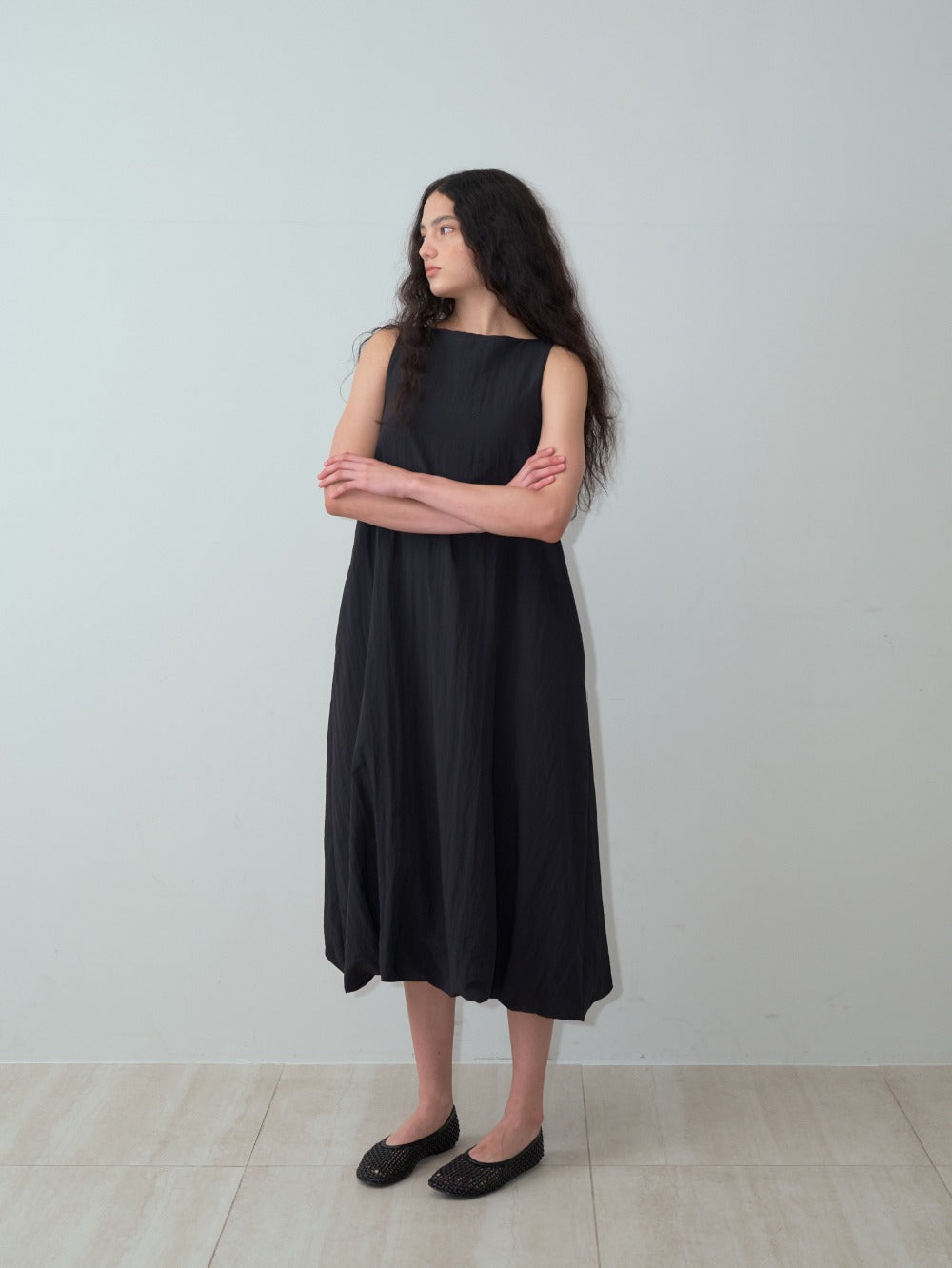 Bamboo Blend Cocoon Dress Dark Navy