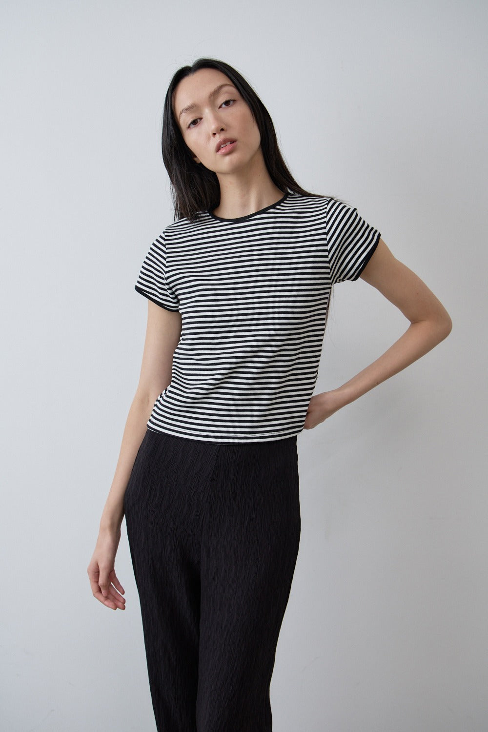 Slim Stripe Cotton Tee