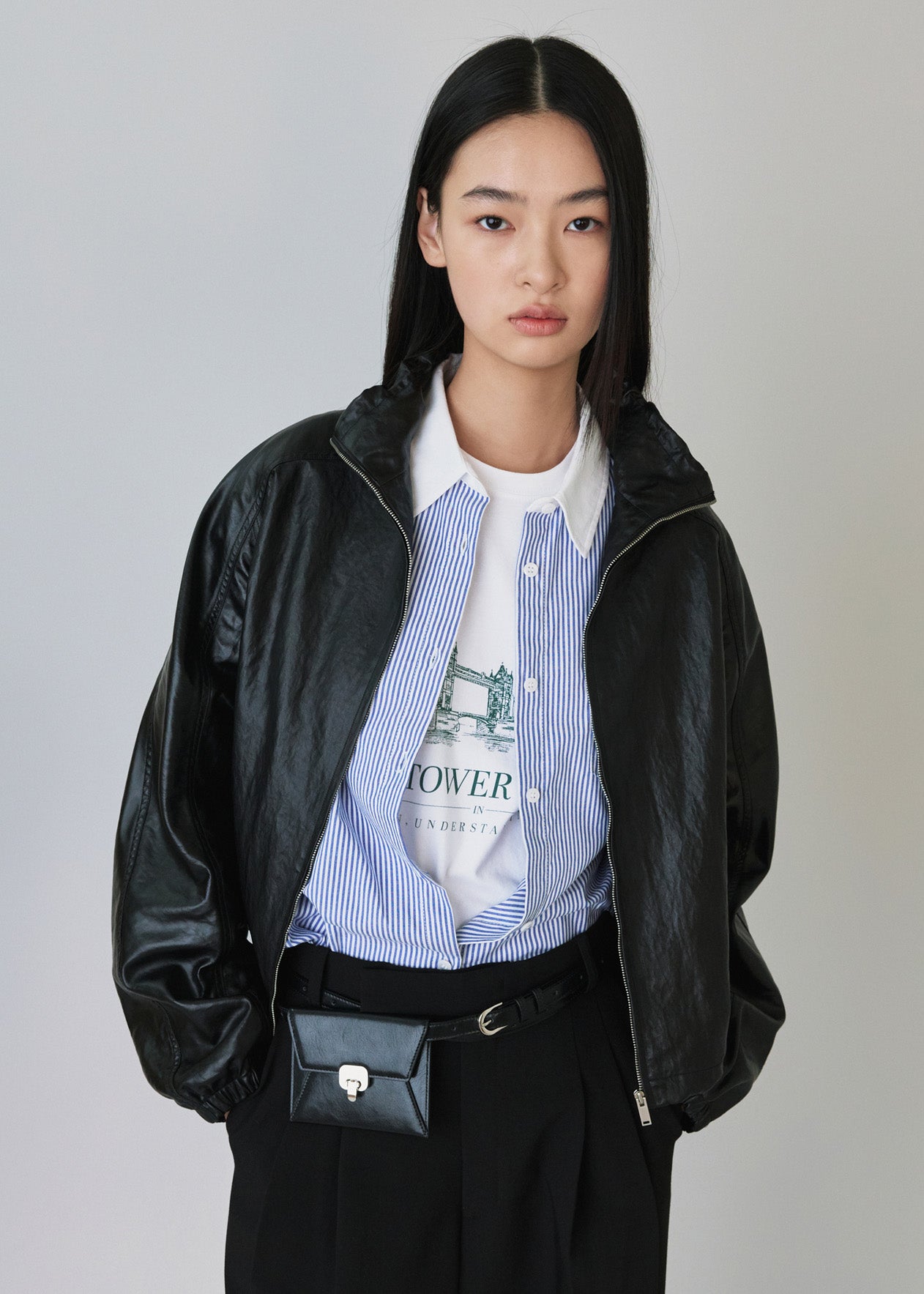 Coated wind zip up