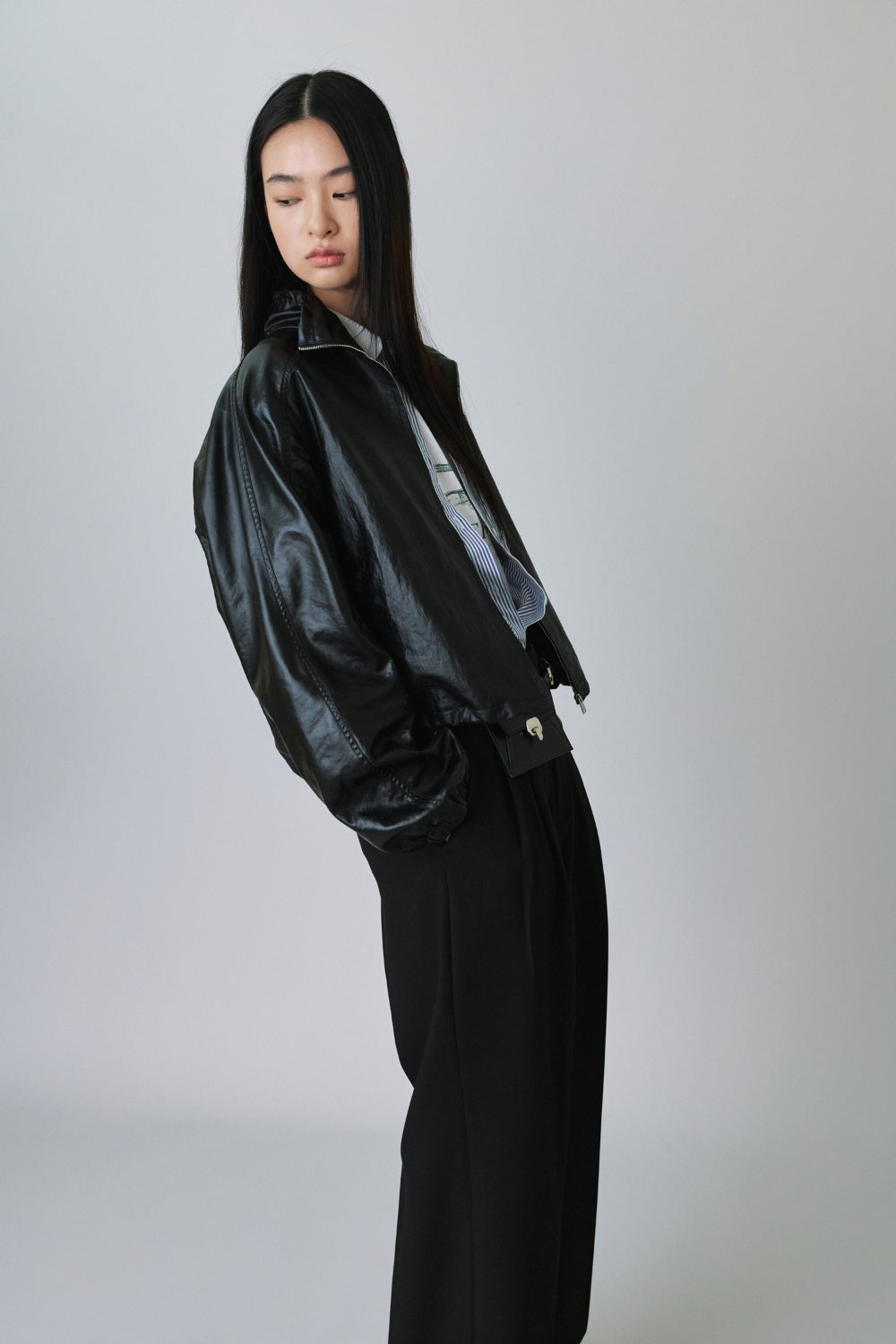 Coated wind zip up