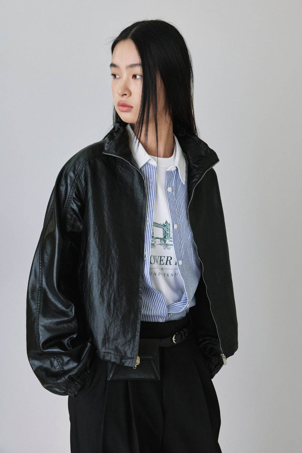 Coated wind zip up
