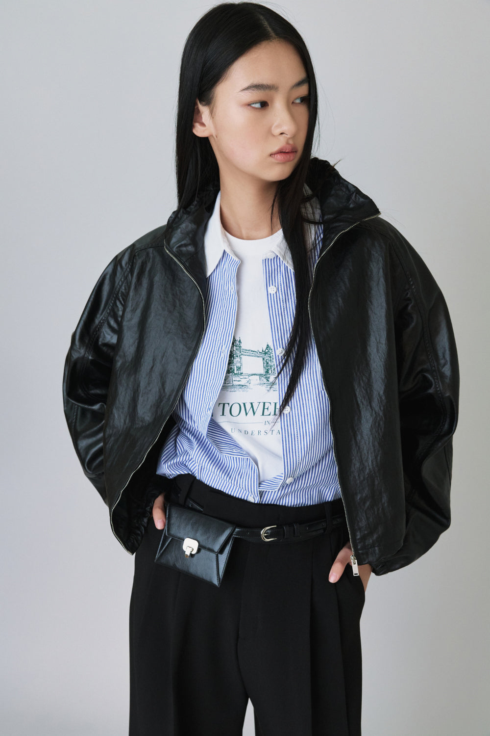 Coated wind zip up