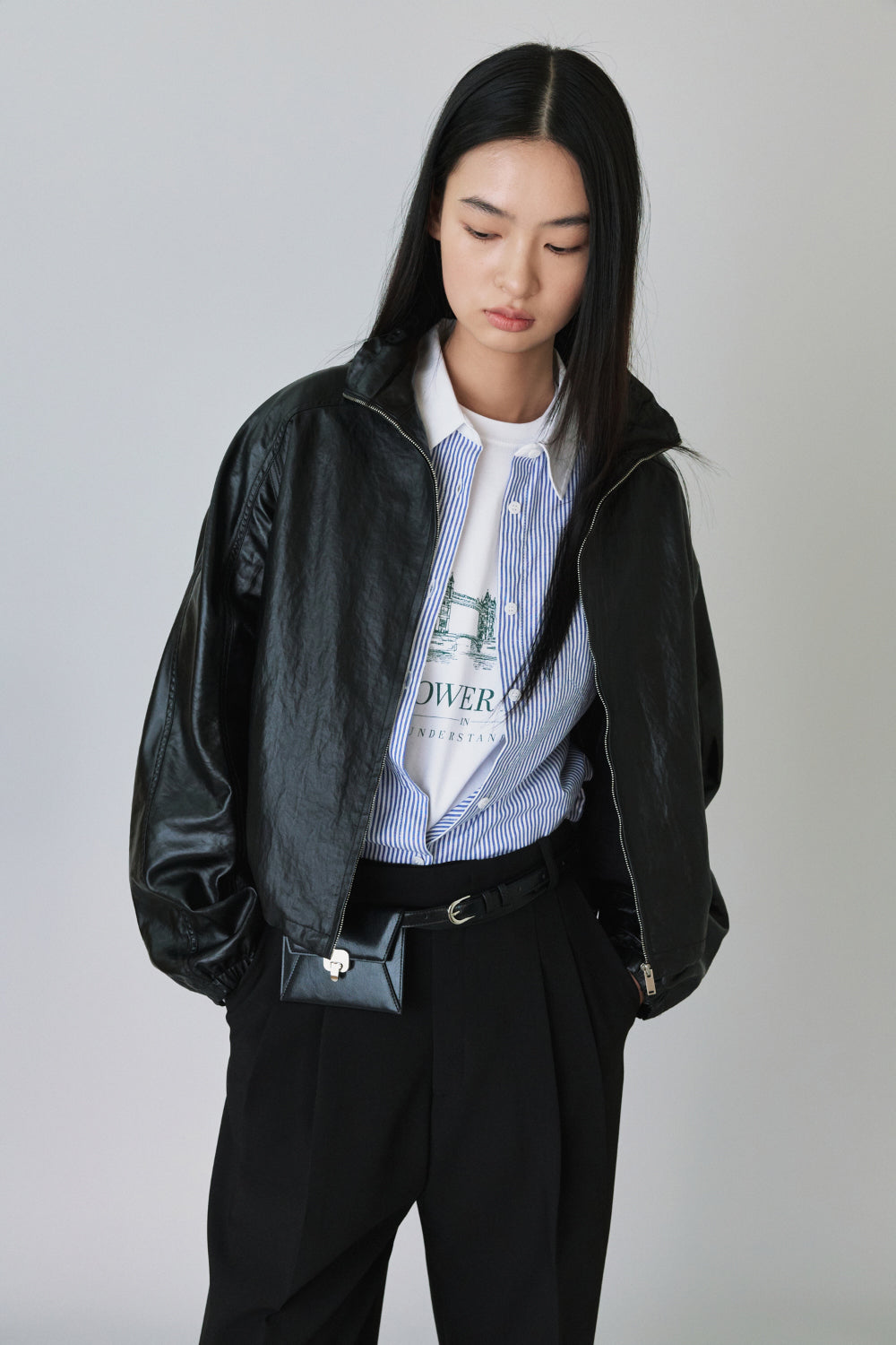 Coated wind zip up