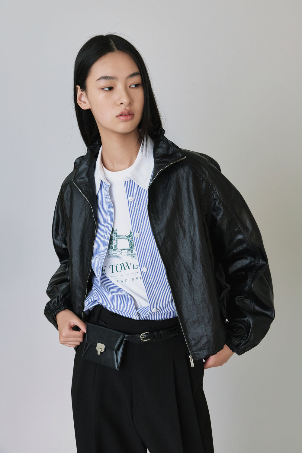Coated wind zip up