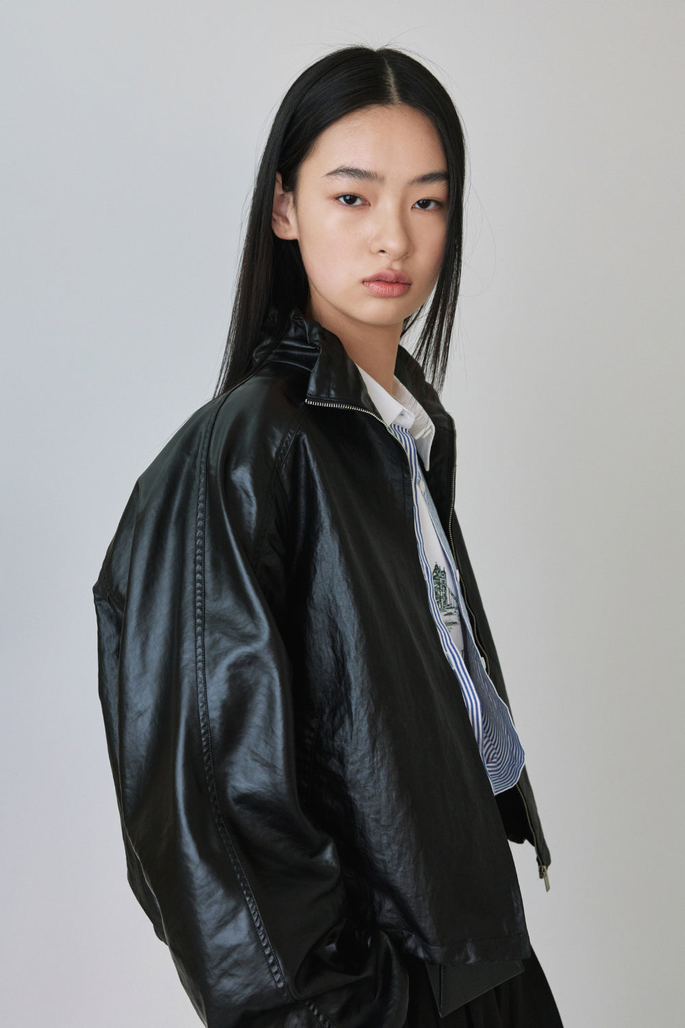 Coated wind zip up