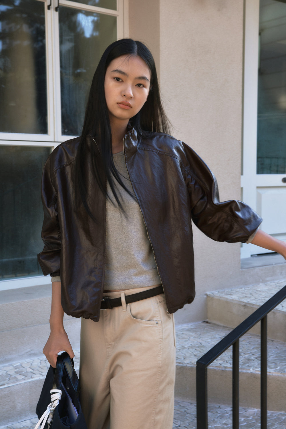 Coated wind zip up