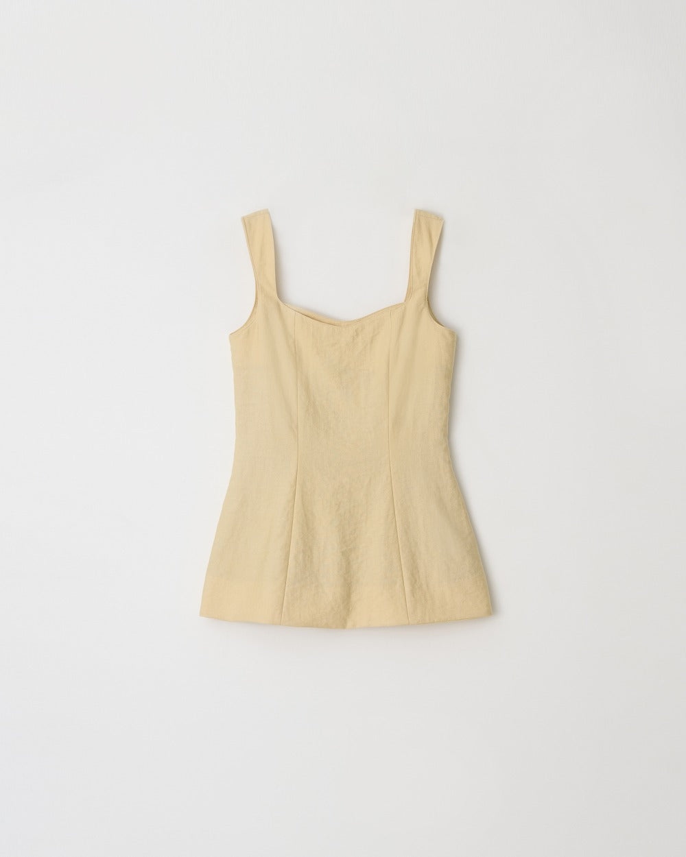 Square-Neck Linen Blend Top