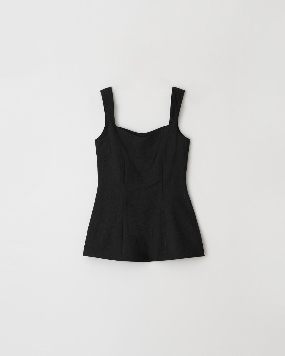 Square-Neck Linen Blend Top
