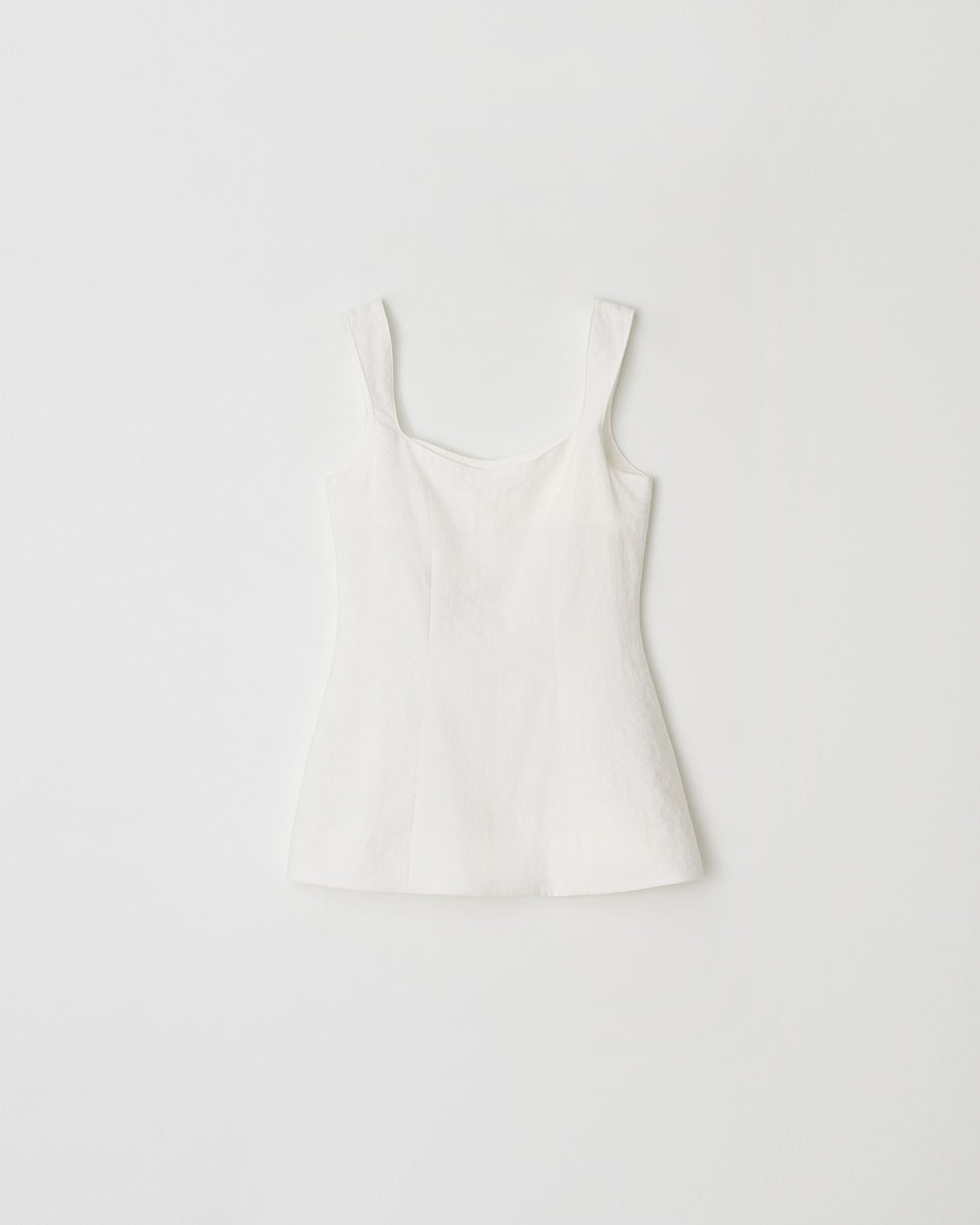 Square-Neck Linen Blend Top