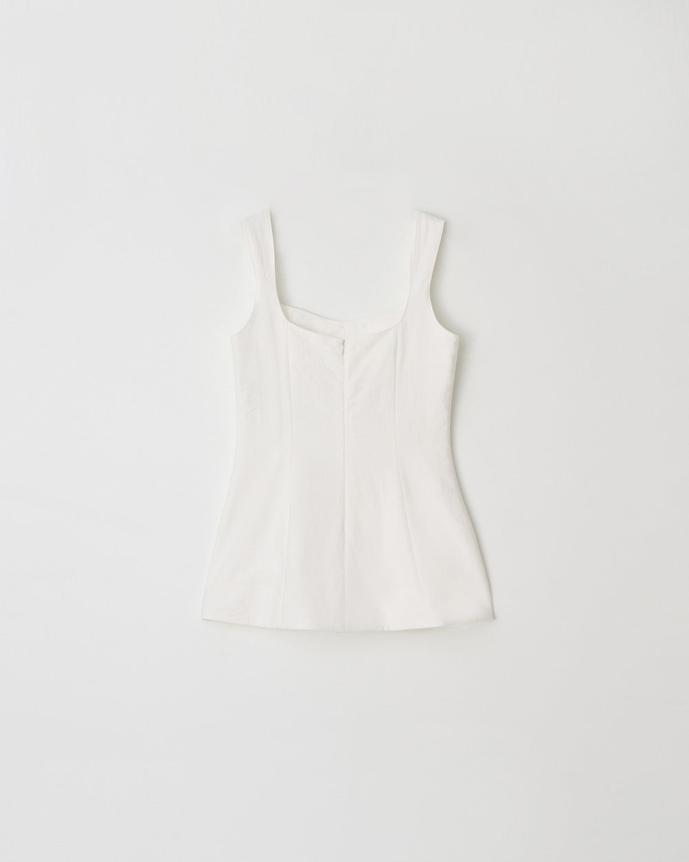 Square-Neck Linen Blend Top