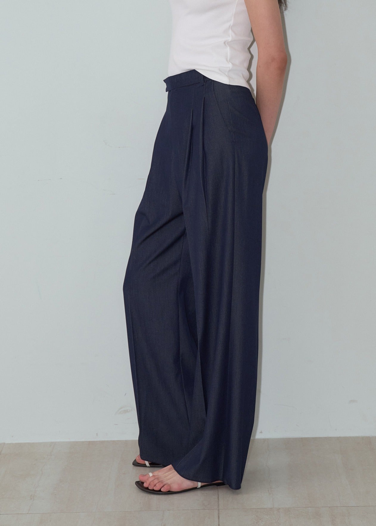 Glossy Summer Trouser Deep Blue