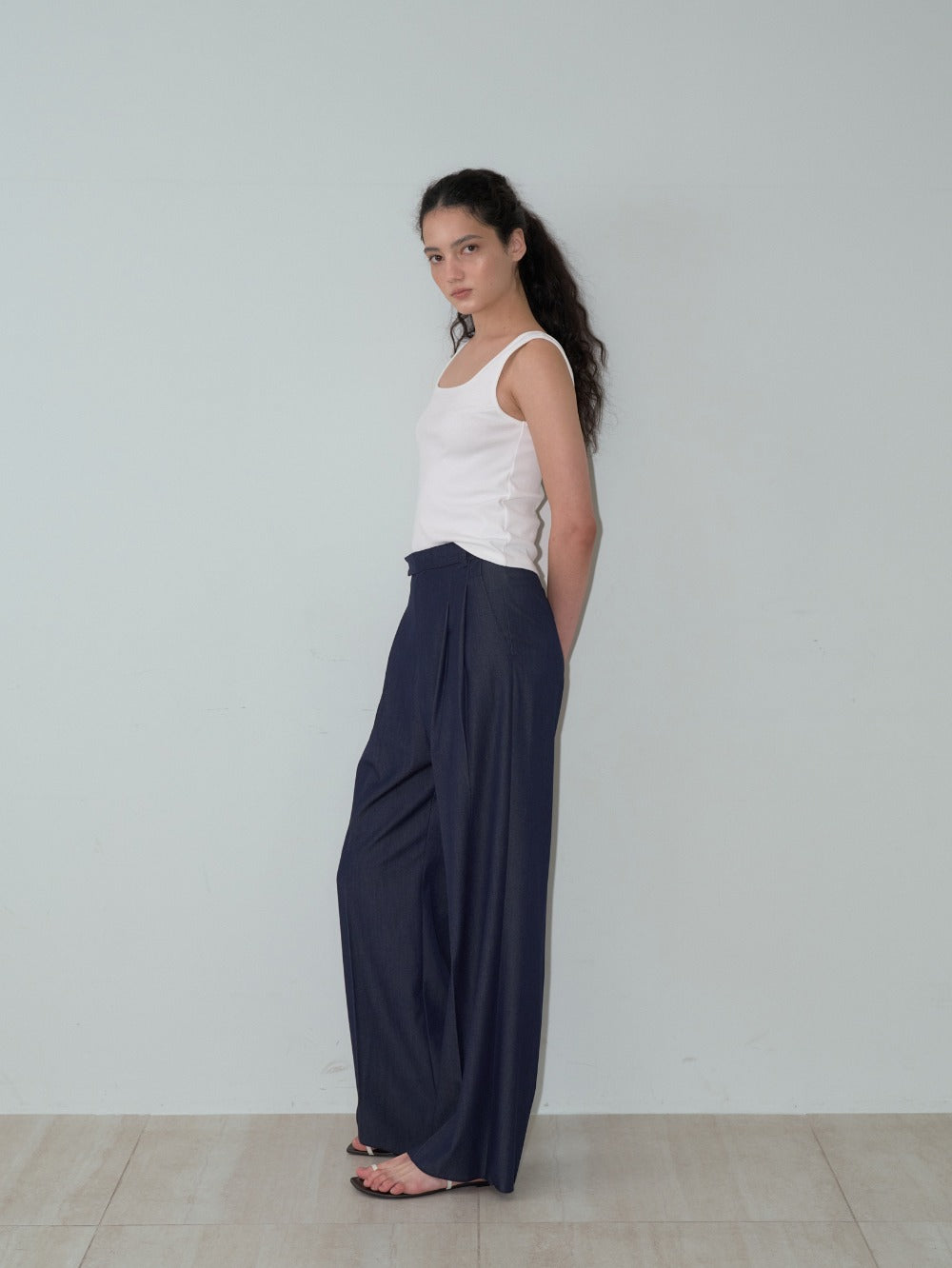 Glossy Summer Trouser Deep Blue