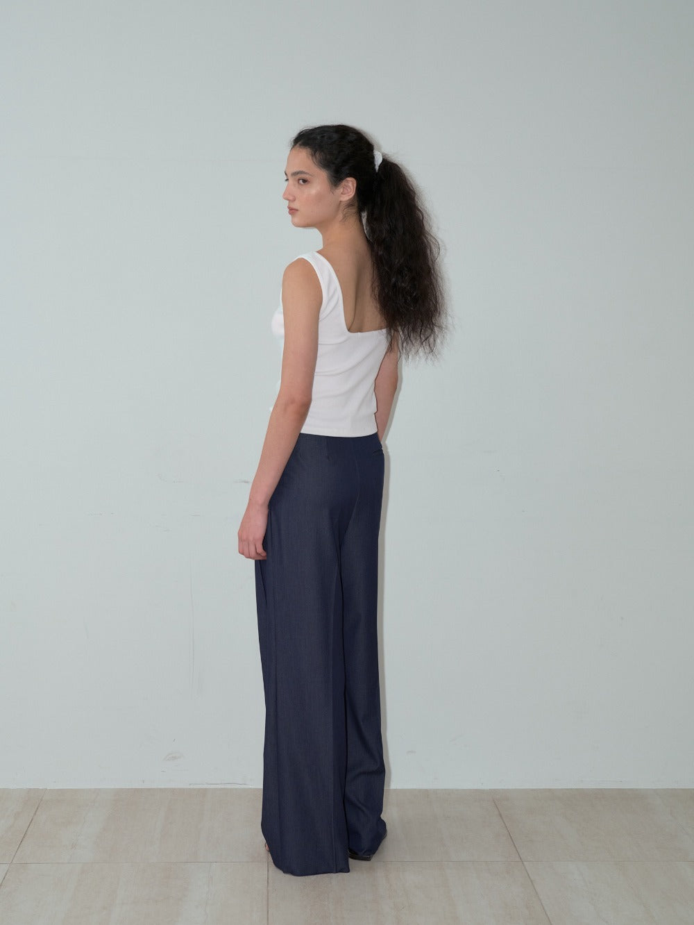 Glossy Summer Trouser Deep Blue