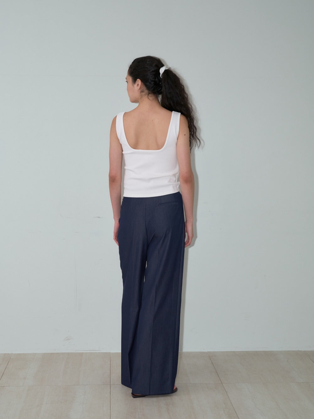 Glossy Summer Trouser Deep Blue