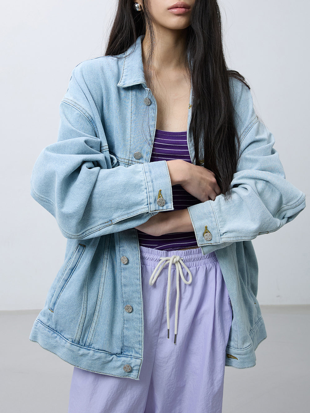 Ice two-tone denim jacket