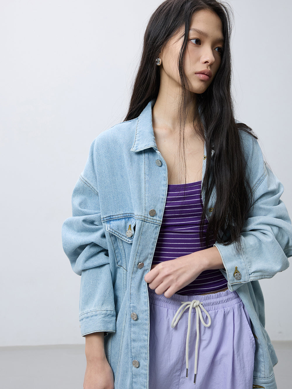 Ice two-tone denim jacket