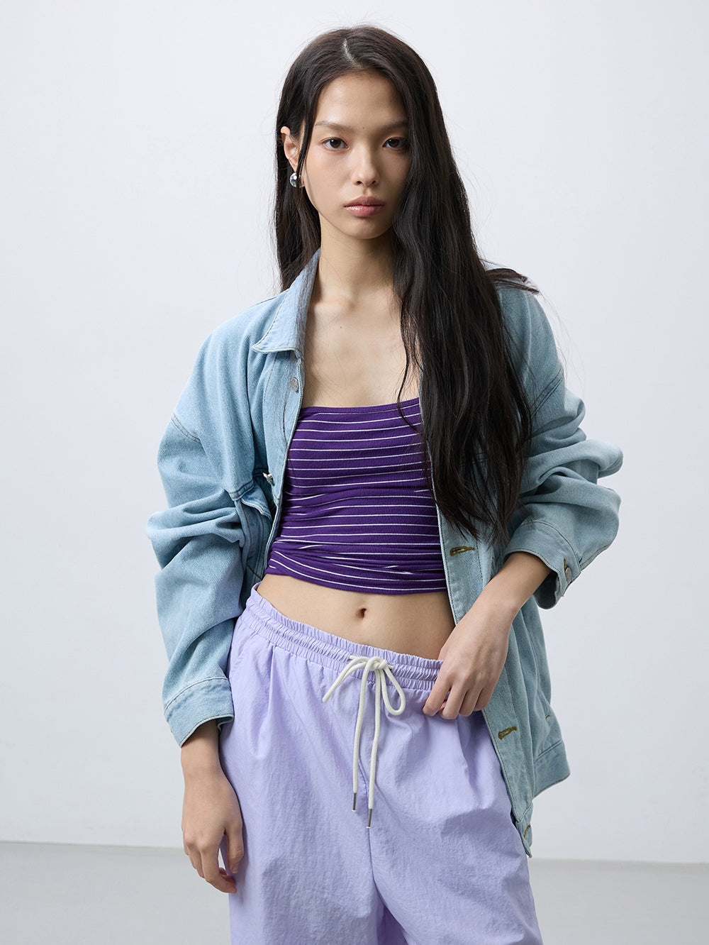 Ice two-tone denim jacket