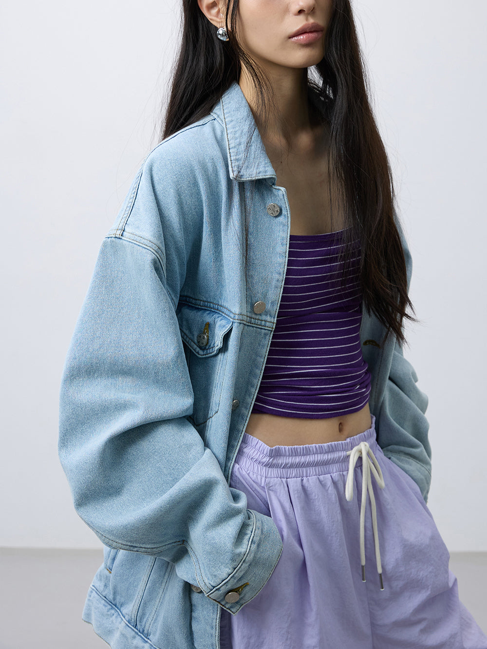 Ice two-tone denim jacket
