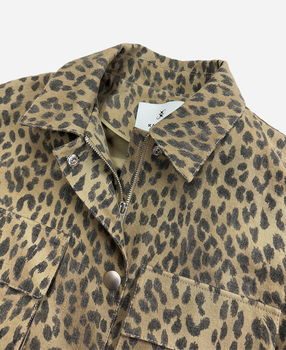 Leopard cropped jacket