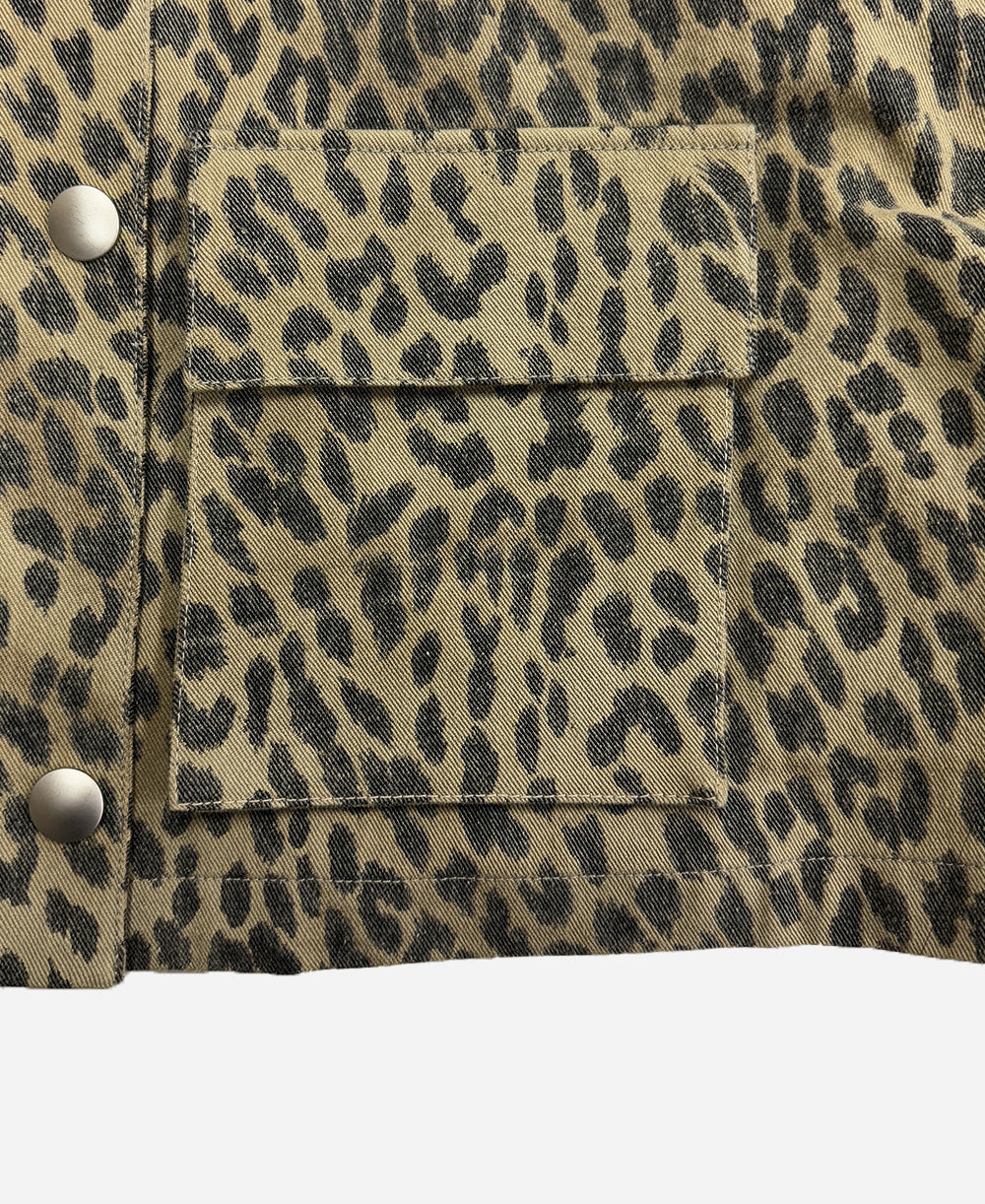 Leopard cropped jacket