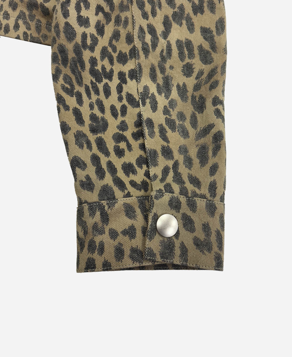 Leopard cropped jacket