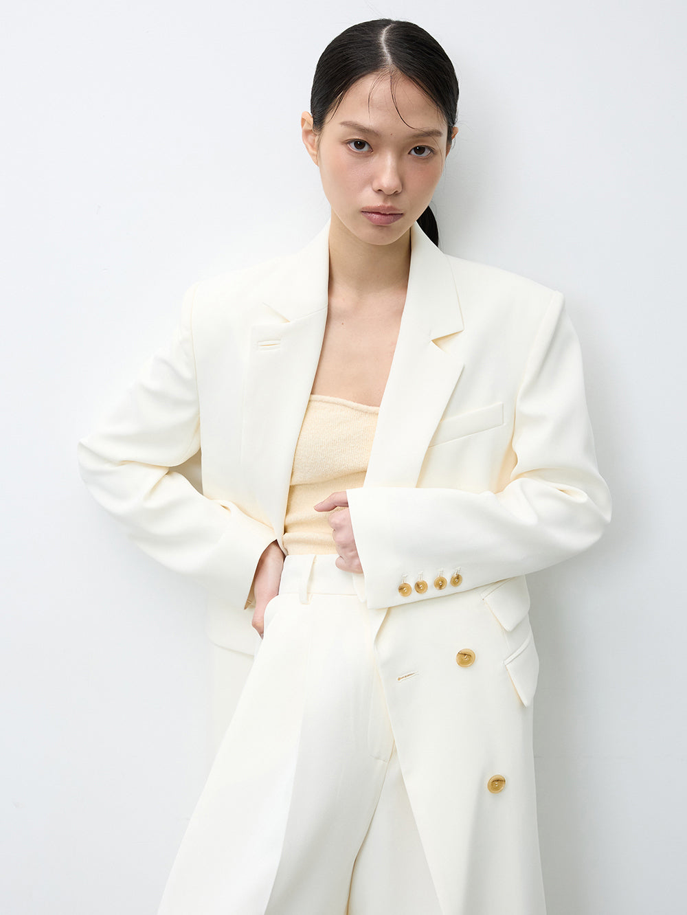 London maxi blazer cream