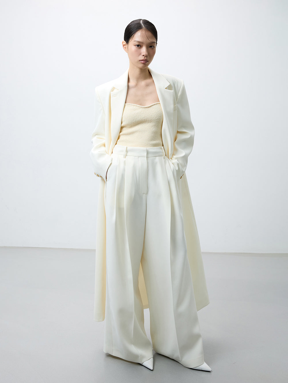 London maxi blazer cream