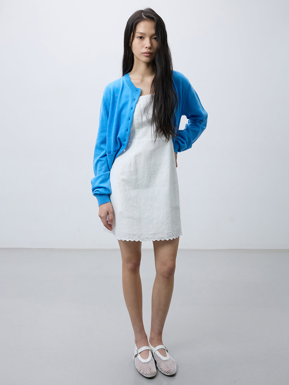 Merino wool round neck cardigan