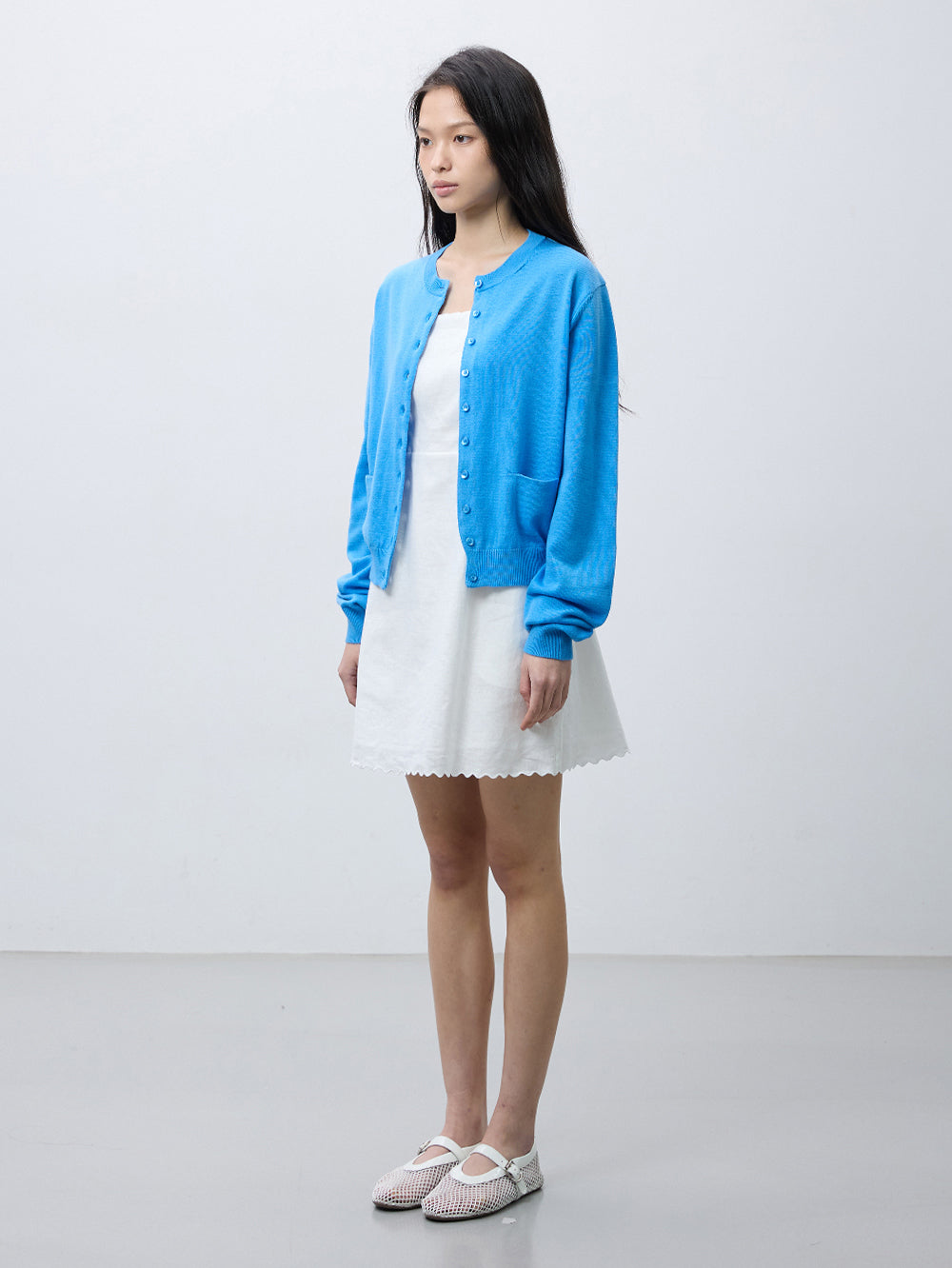 Merino wool round neck cardigan