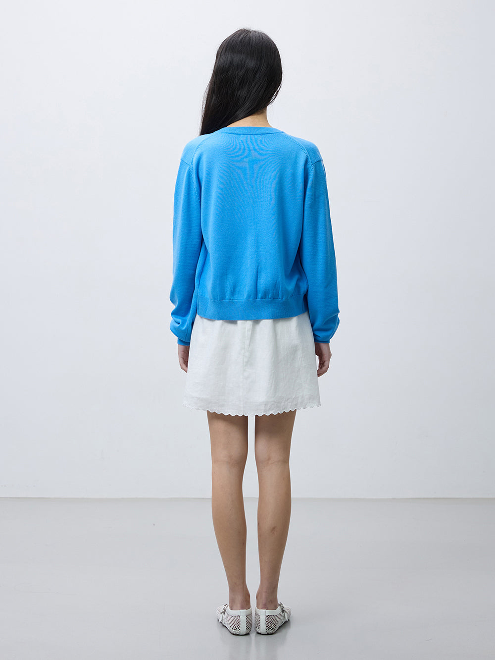 Merino wool round neck cardigan