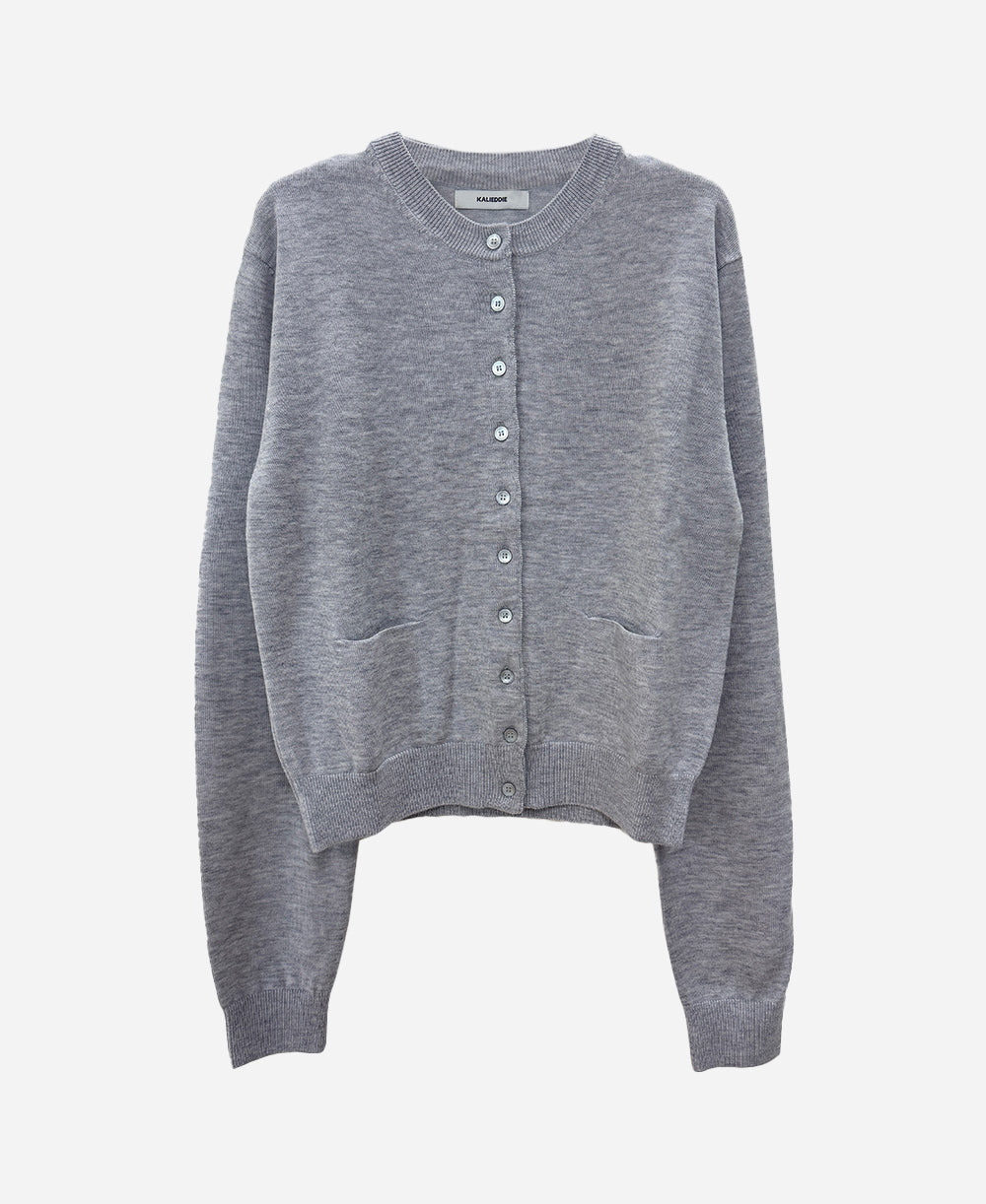 Merino wool round neck cardigan