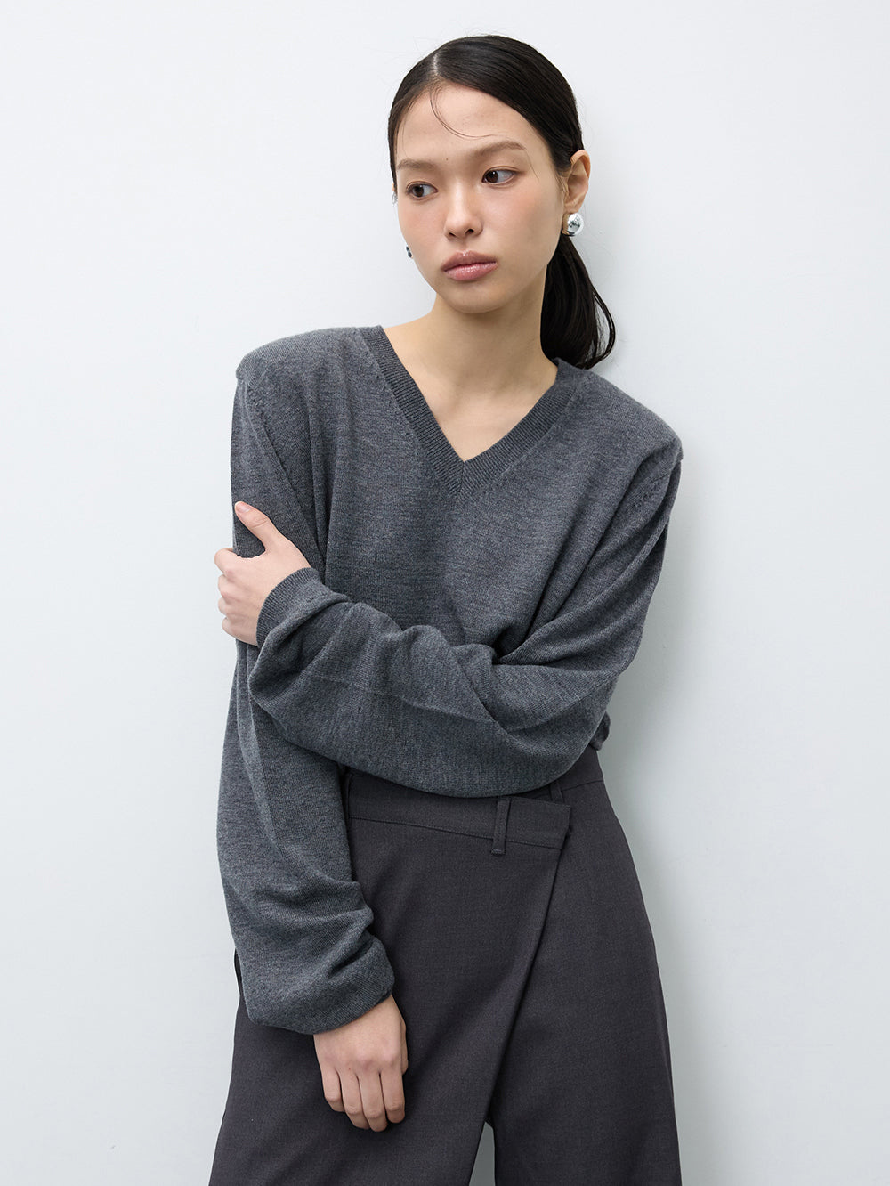 Merino wool v-neck jumper