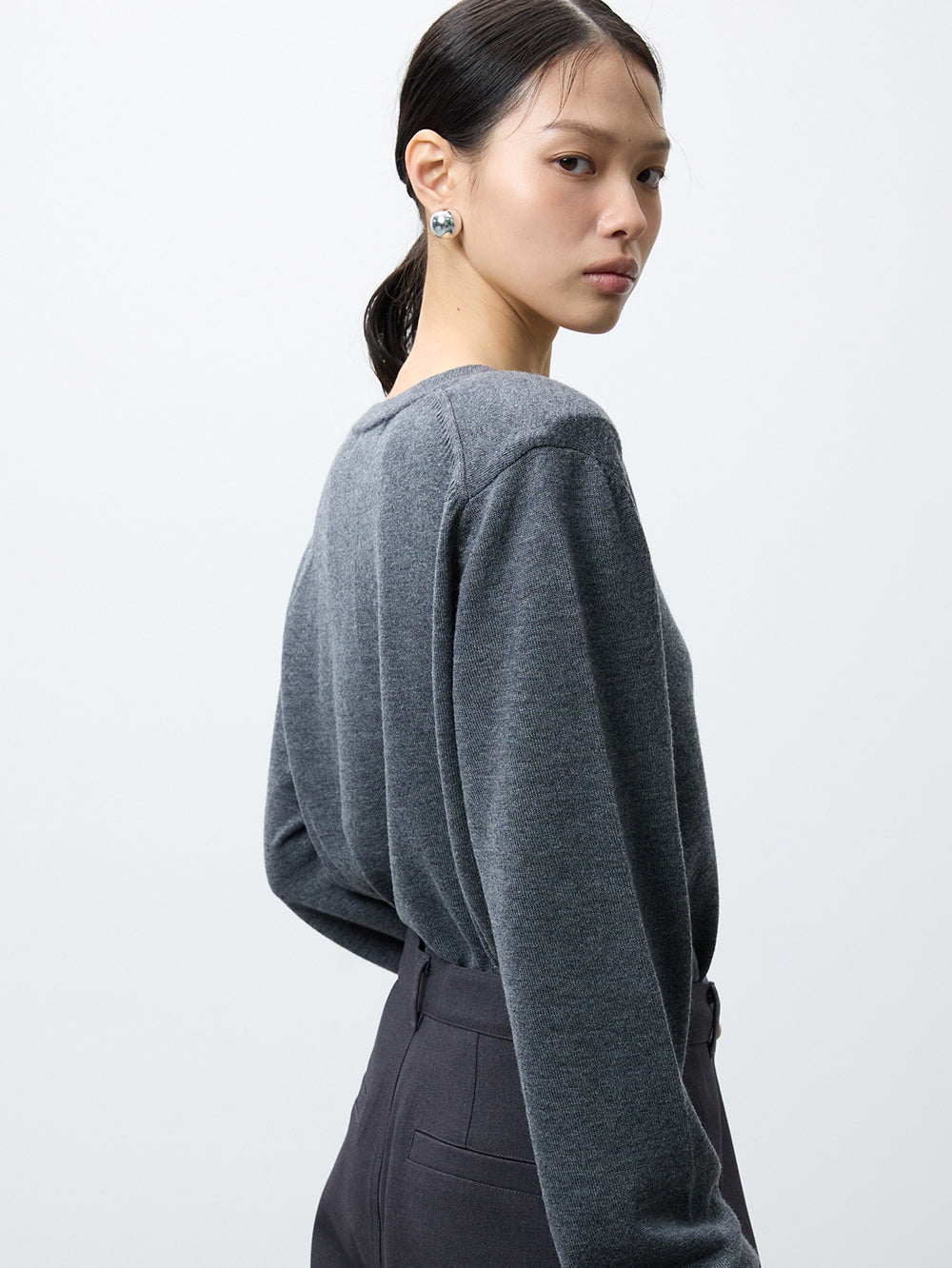 Merino wool v-neck jumper